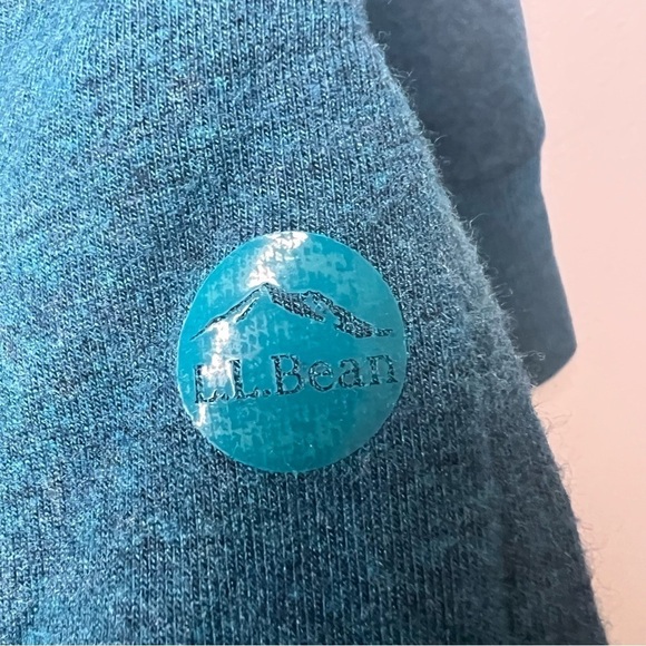 LL Bean Women's Pullover Sweater Modal Round Neck Size M Blue Logo Everyday - Picture 3 of 10